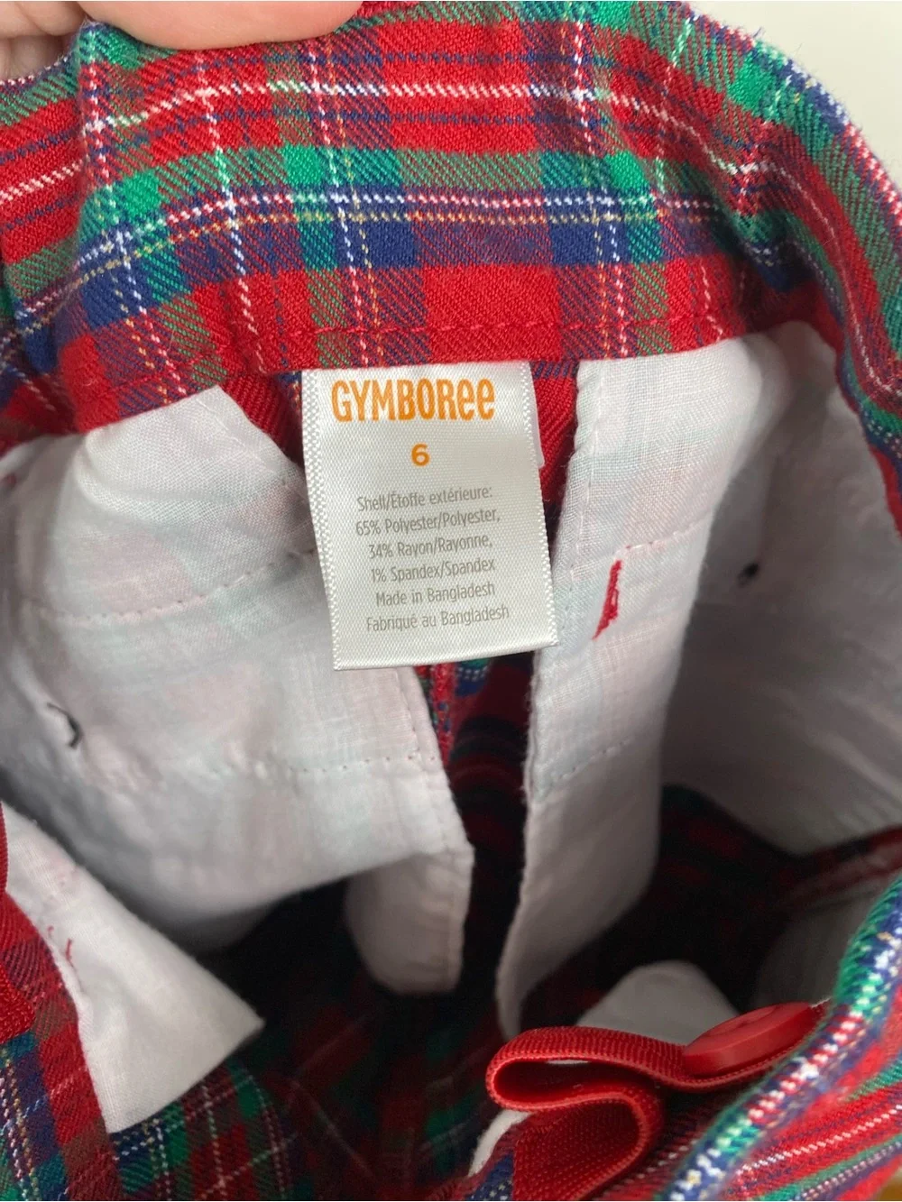Gymboree Boys Family Celebrations Plaid Pants size 6
